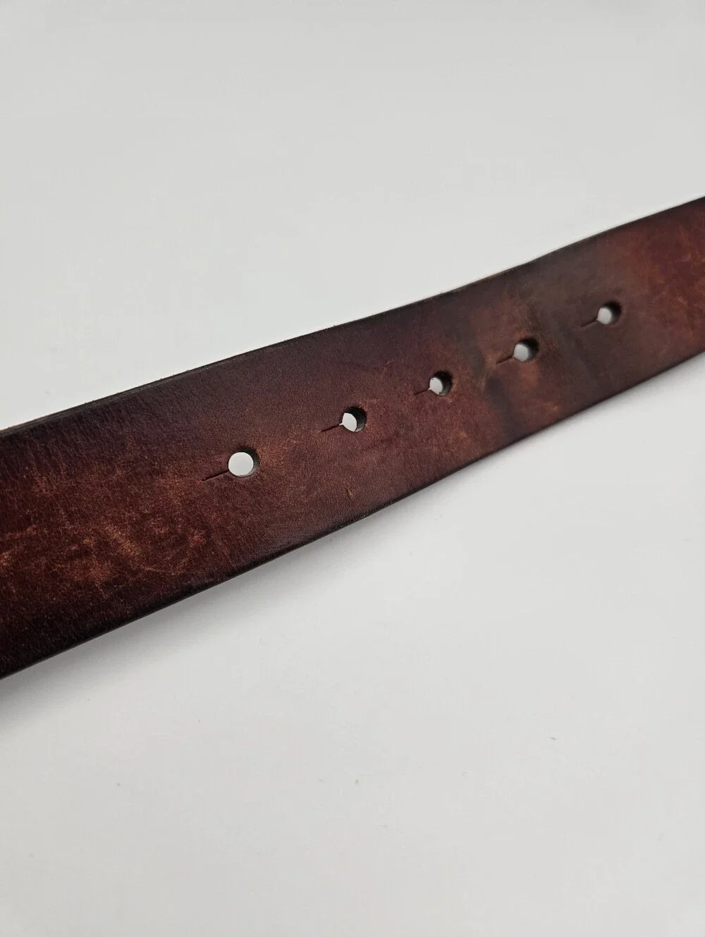 Vintage Fossil Full Grain Cowhide Leather Brown Belt Mens Size 36